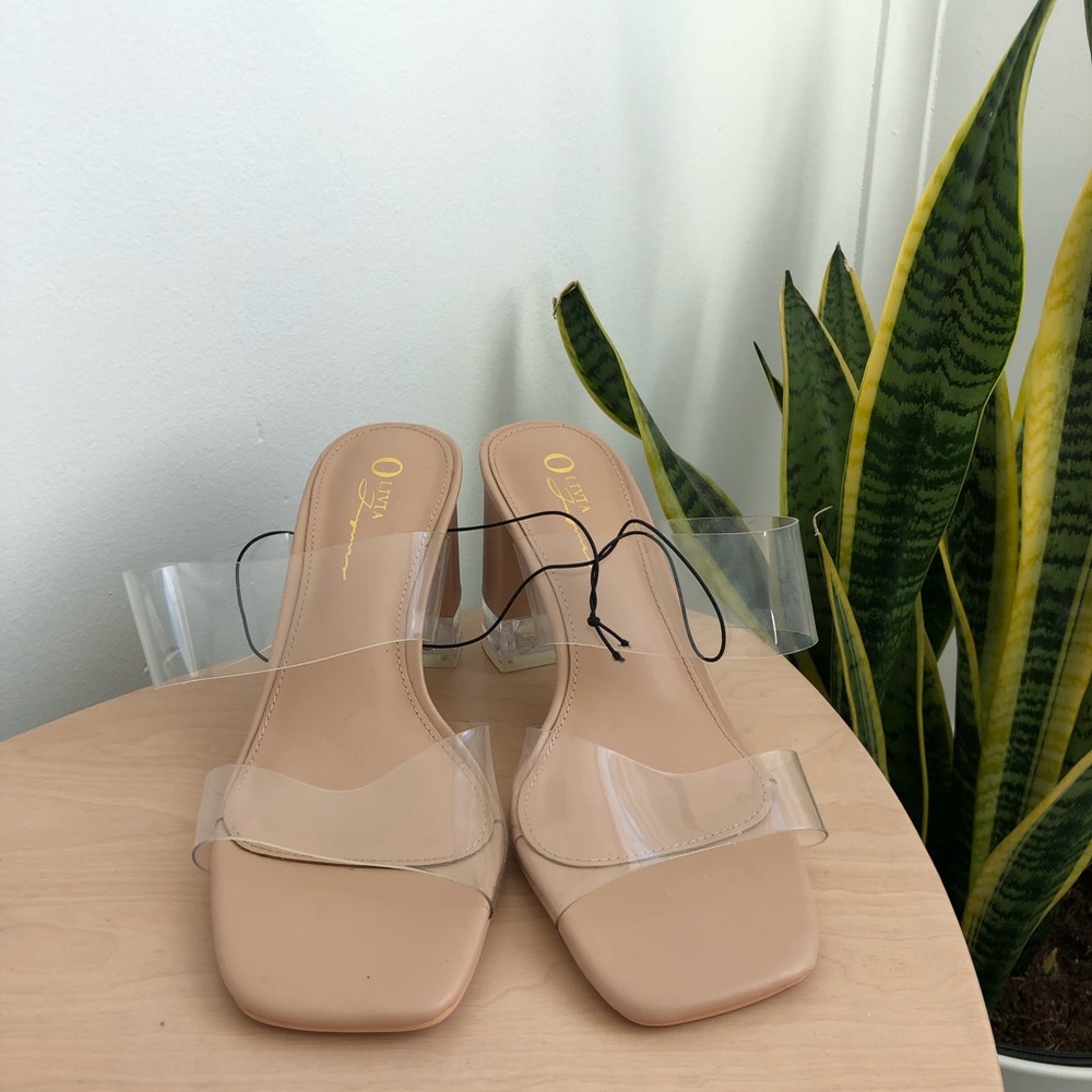 Brand new nude/clear chunky heels